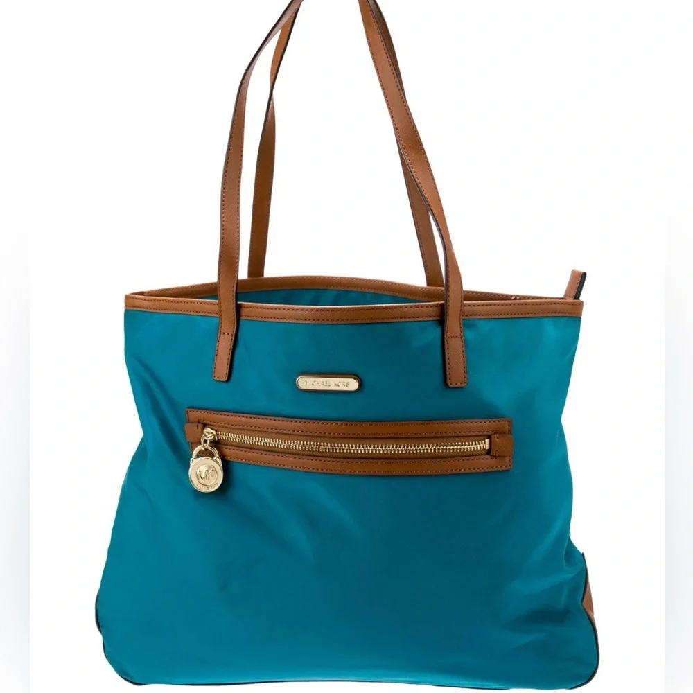 Michael Kors Kempton Aqua Nylon Large Tote Bag